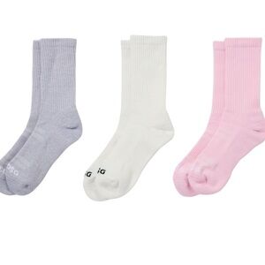 DSG Women's Casual Socks Set - Light Gray, White, Soft Pink